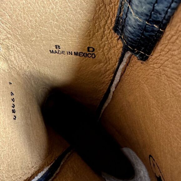 Horse Power HP Mens Cowboy Western Boots Leather Blue 8 D bv